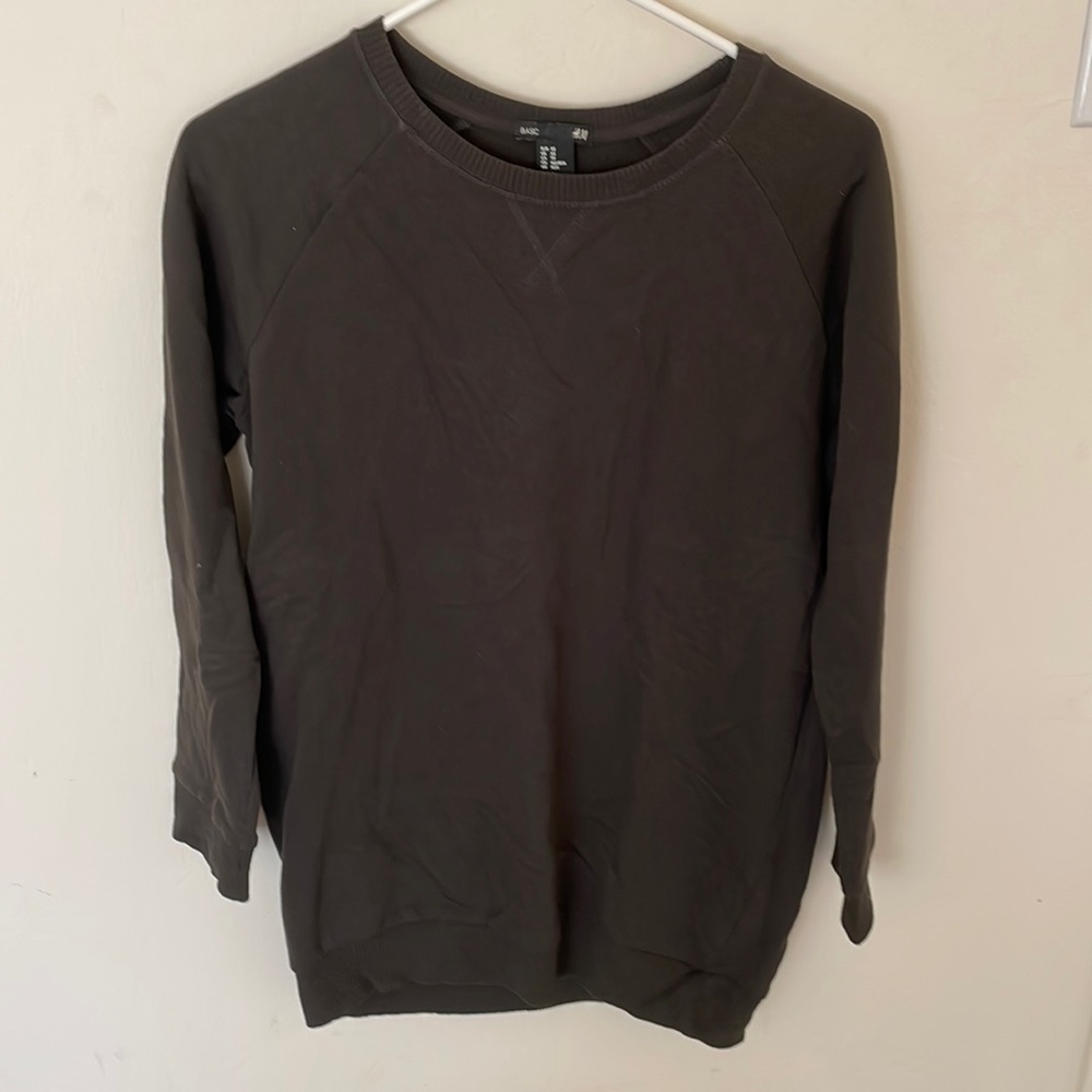H&M basic green tunic top